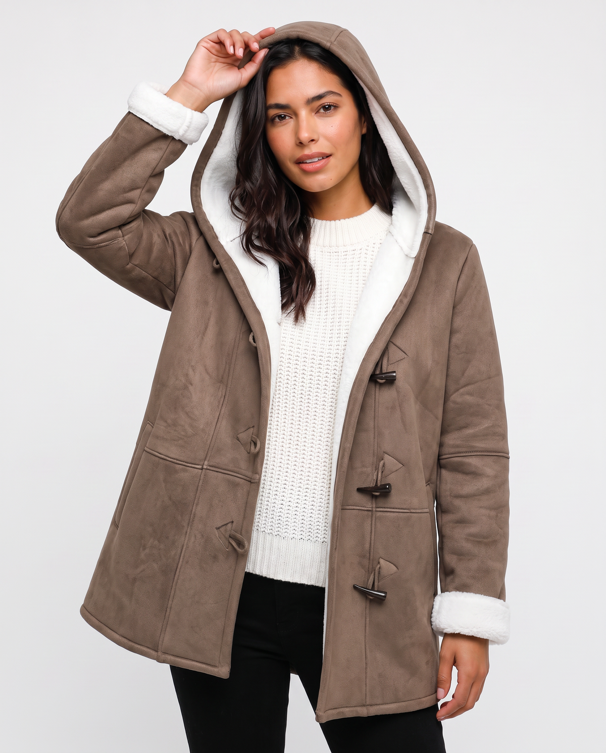 Virelle | Manteau Femme à Capuche Doublé Polaire