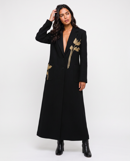 Virelle | Manteau Long Femme en Tweed Brodé