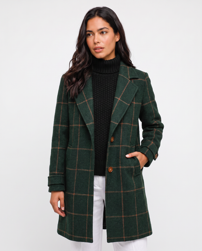 Virelle | Manteau Long À Carreaux Femme