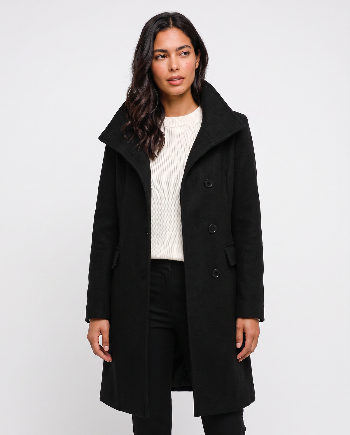 Virelle | Manteau Femme Mi-Long à Col Montant