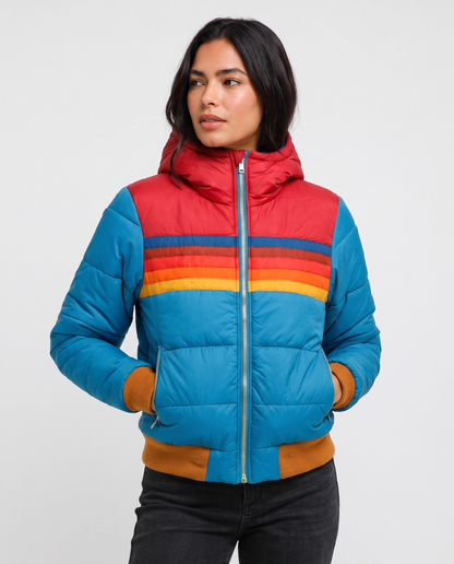 Virelle | Veste Femme Rétro Multicolore à Capuche