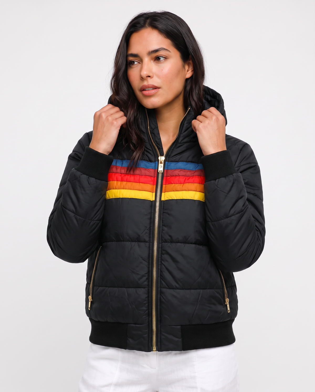 Virelle | Veste Femme Rétro Multicolore à Capuche