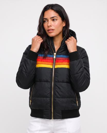Virelle | Veste Femme Rétro Multicolore à Capuche