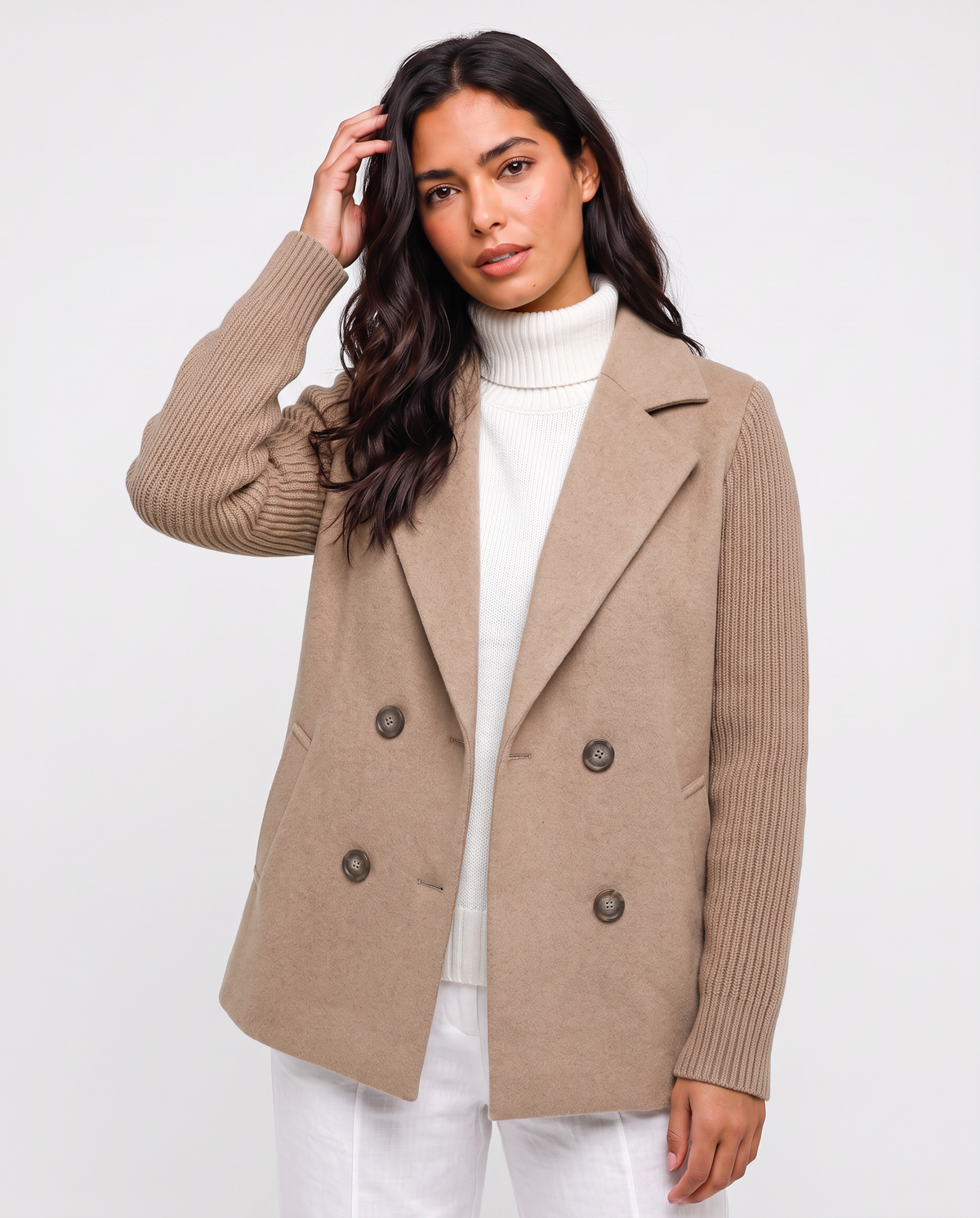 Virelle | Blazer Maille à Manches Côtelées Femme