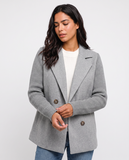 Virelle | Blazer Maille à Manches Côtelées Femme