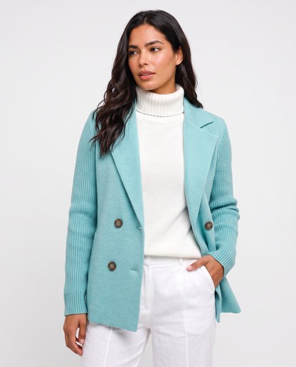 Virelle | Blazer Maille à Manches Côtelées Femme