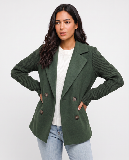 Virelle | Blazer Maille à Manches Côtelées Femme