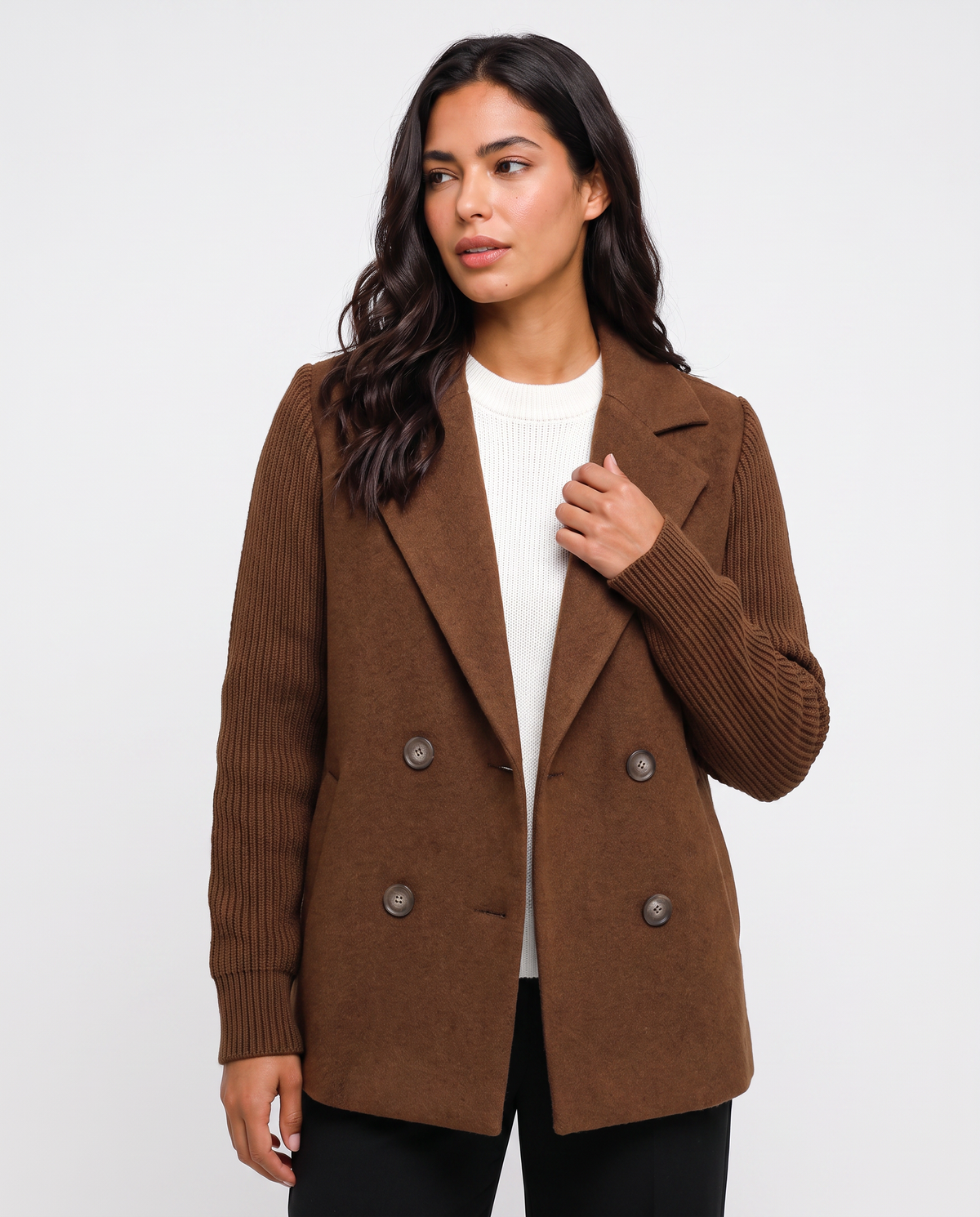 Virelle | Blazer Maille à Manches Côtelées Femme