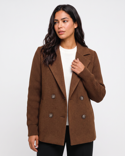 Virelle | Blazer Maille à Manches Côtelées Femme