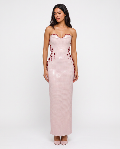 Virelle | Robe Maxi Bustier Femme à Sequins