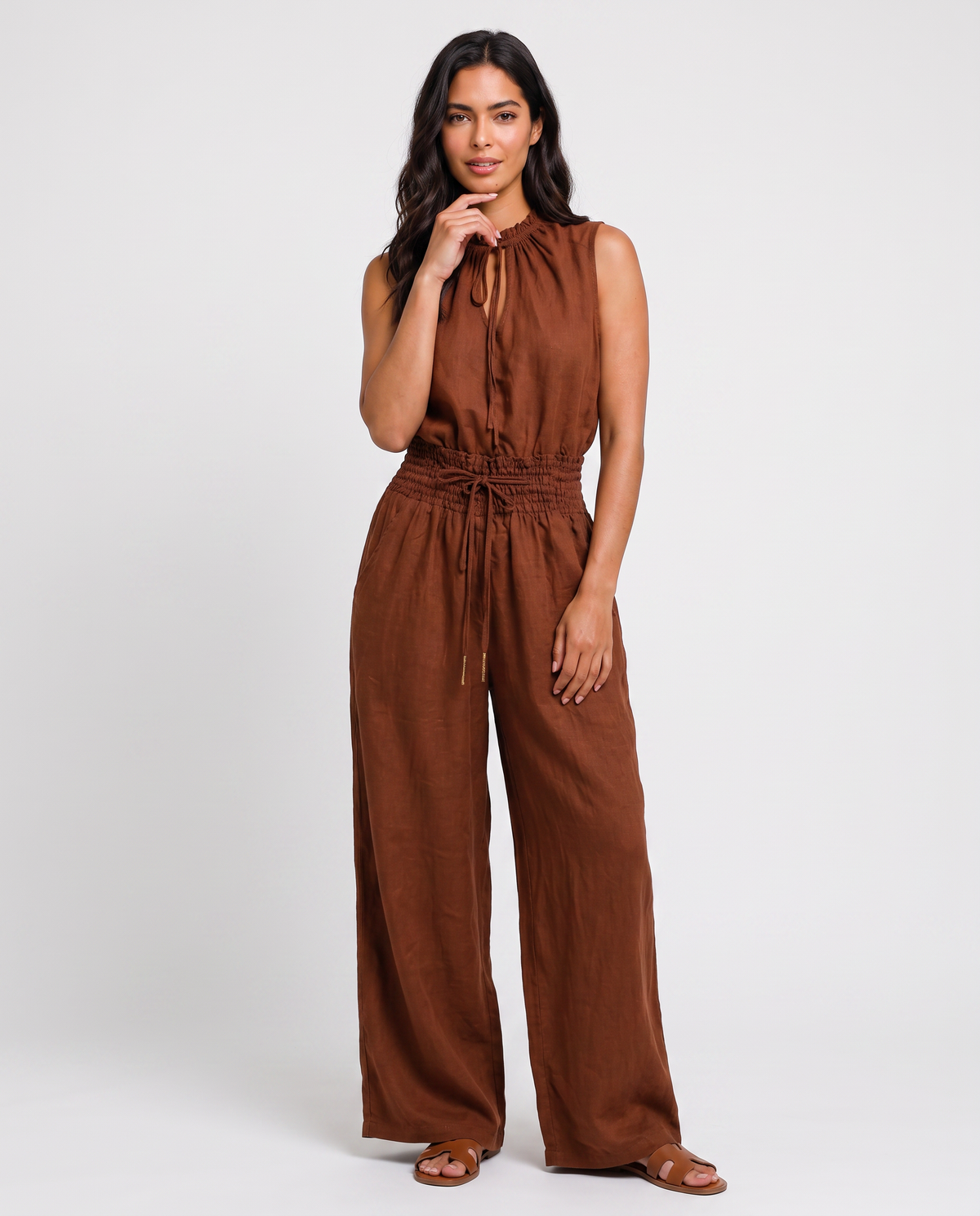 Virelle | Combinaison Femme Sans Manches à Jambes Larges