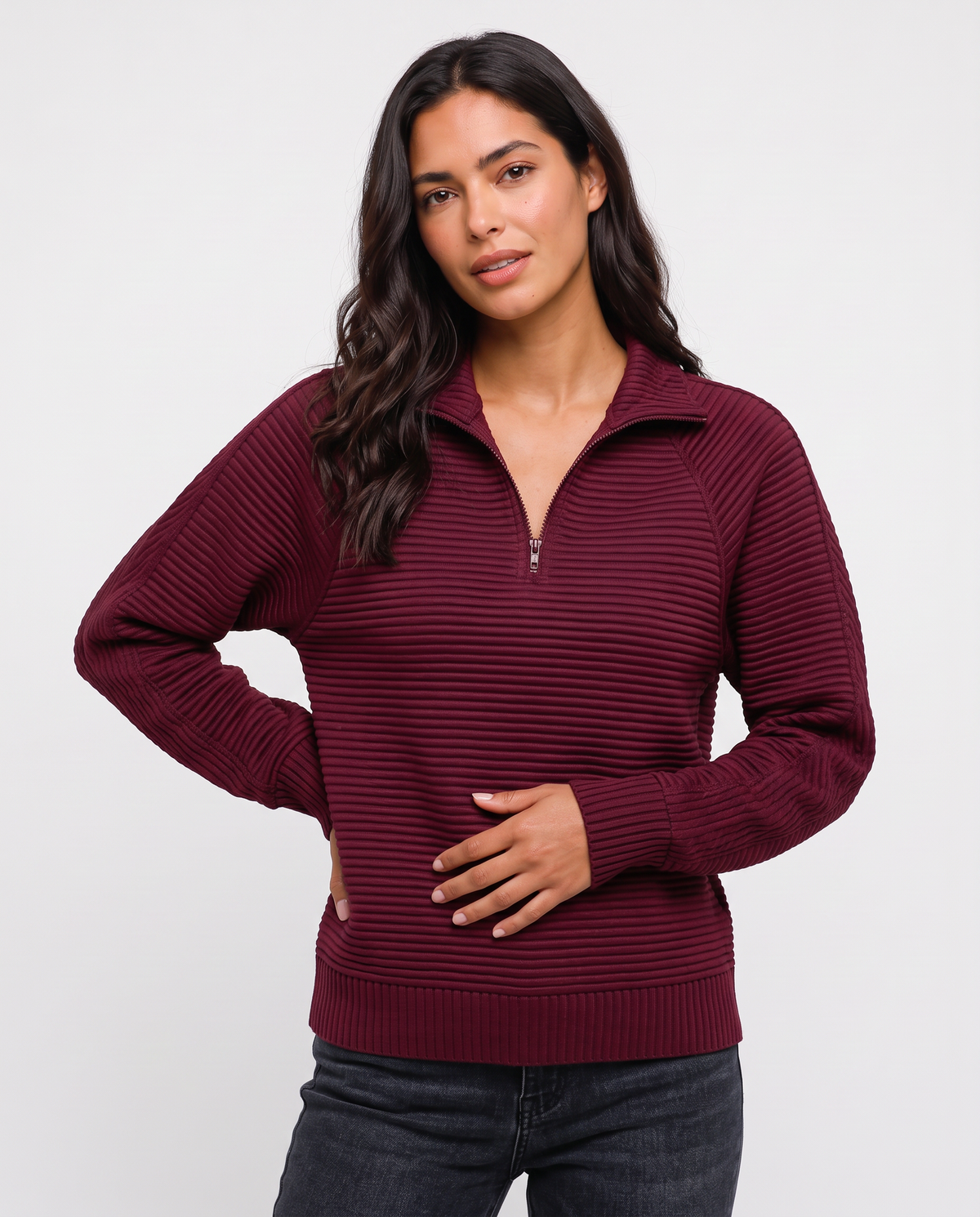 Virelle | Pull Femme Texturé Quart de Zip